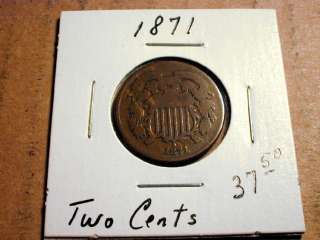 Two Cents 1871,About Good+  