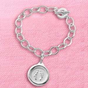  Personalized Wax Seal Baby Footprint Charm Bracelet Gift Jewelry