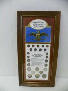 Coins of the Twentieth Century, Many 90% Silver, Framed A202  
