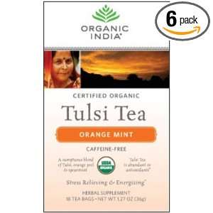 Organic India Tulsi Orange Mint, 1.19 Ounce Boxes (Pack of 6)