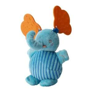   Soft Plush Toy Elephant with Teething Plate, Teeter Blue: Toys & Games