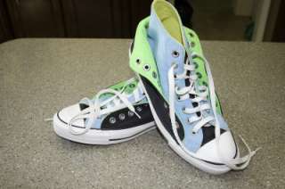   All Star High Tops Double Upper Black Turquoise Green Yellow Women 9