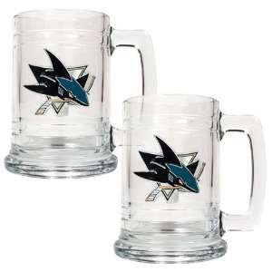 San Jose Sharks NHL 2pc 15oz Glass Tankard Set  Primary 