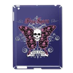  iPad 2 Case Royal Blue of Butterfly Skull Free Spirit Wild 