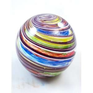  Murano Design Rainbow Spiral Striped Paperweight PW 649 
