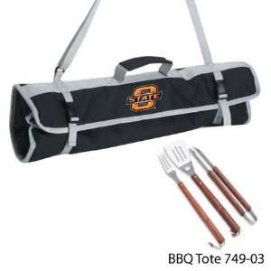  Oklahoma State Cowboys OSU Deluxe Wooden BBQ Grill Set 