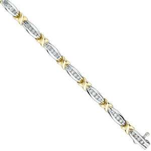   : 10K Two Tone Gold 1 ct. Diamond Tennis Bracelet: Katarina: Jewelry