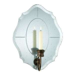  Bonnet Antique Scalloped Mirror Taper Candle Sconce: Home 