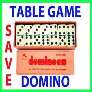  Classic Domino Table Game Set 28 Chips with Metal Spin 