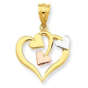    Heart Pendant Tri Colored Cupids Arrow: GEMaffair Jewelry