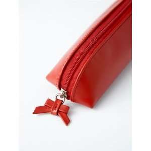 Julie Slater Designer Slimline Leather Make Up Bag Poppy Red  