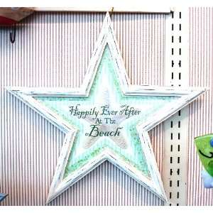   Happily Ever After Star Plaque Decorative Beach Wooden: Home & Kitchen
