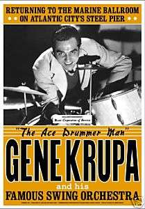 Jazz Gene Krupa @ Atlantic City Concert Poster 1941  