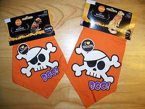 Simply Dog Tricks & Treats Orange & White Skull Glow in the Dark 