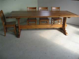New 6 ft Rustic Trestle Dining Table, Pine Farm Table  