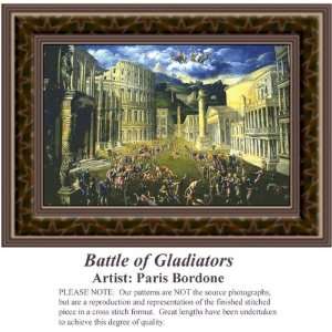  Battle of Gladiators, Counted Cross Stitch Patterns PDF 