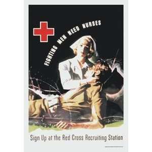   Up at the Red Cross Recruiting Station   12x18 Framed Print in Black