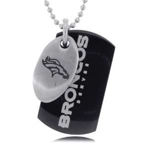  Denver Broncos Dog Tag Pendant Stainless Steel w/Chain 