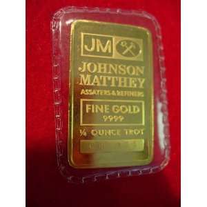   Matthey 1/4 Fine Gold .9999 Bar with Serial Number 