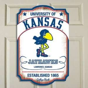  Kansas Jayhawks NCAA Vault Wood Sign: Sports & Outdoors