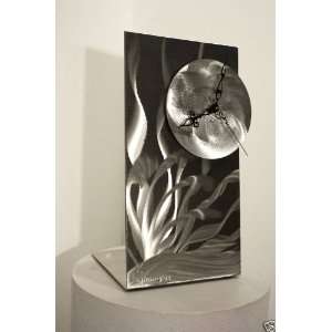 Kovacs Style Handmade Metal Desk Mantel Table Art Clock, Design by 