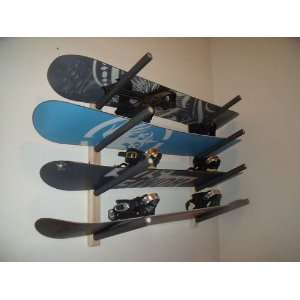  Snowboard Wall Rack Mount    Holds 4 Boards Sports 