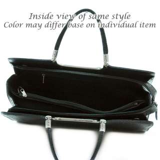Black croco embossed designer inspired woman handbag purse briefcase 