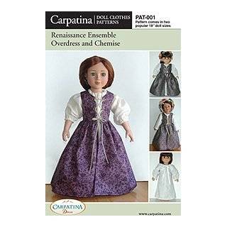 Renaissance Dress Pattern in 2 Sizes For 18 American Girl Dolls and 