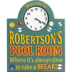    Personalized Wood Sign   POOL ROOM CLOCK
