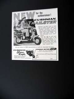 Cushman Trailster trail bike scooter 1961 print Ad  