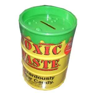 Toxic Waste Hazardously Sour Candy Assorted Flavors 3 Ounce Coin Bank 