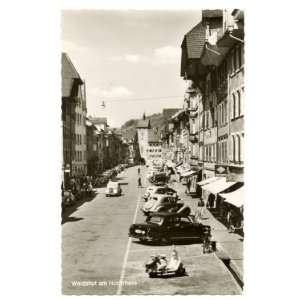  1950s Vintage Postcard Street Scene in Waldshut Germany 