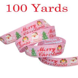 Christmas Santa Claus Pink Grosgrain Ribbon 100 YD  