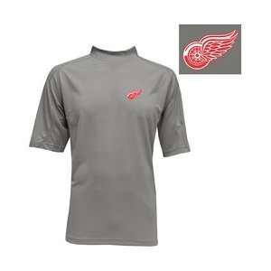   Detroit Red Wings Technical Mock Neck T shirt   Red Wings Grey Medium