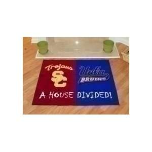   House Divided Rivalry Rug USC Trojans   UCLA Bruins