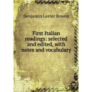   and edited, with notes and vocabulary Benjamin Lester Bowen Books