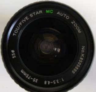 Tou/Five Star Auto Macro Zoom 75 300mm Camera Lens K8500602 1:5.6 MC 