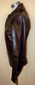 womens ANN DEMEULEMEESTER brown leather classic hipster fitted moto 