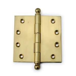  4 solid brass ball tip door hinge in polished brass
