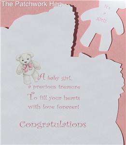 Carol Wilson Its A Girl New Baby Congratulations Card Pink Buggy n 