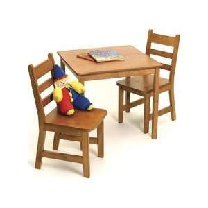 Lipper International Square Kids Table and Chair Set Finish Pecan 