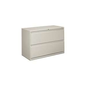   800 Series 42 Lateral File with Lock in Light Gray: Office Products