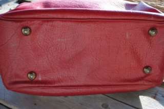 Rare Vintage Red Leather Hartmann Luggage Carry on
