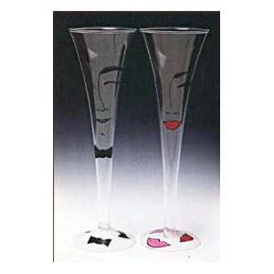  Lolita Champagne Glasses Lovers Set of Two: Kitchen 