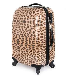 24 Leopard Luggage Case Baggage Trolley Roller  