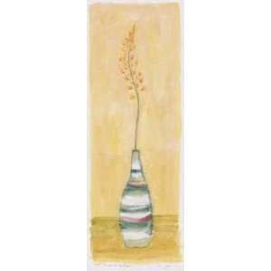  Striped Bottle With Orange Flowers Poster Print