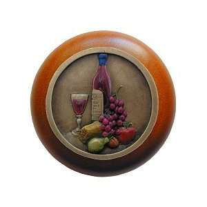  Best Wine Cellar Cherry Cabinet Knob, Hand Tinted Brass 