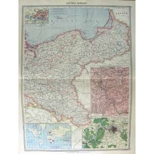  HARMSWORTH MAP 1906 GERMANY BERLIN HAMBURG RHINE MAINZ 