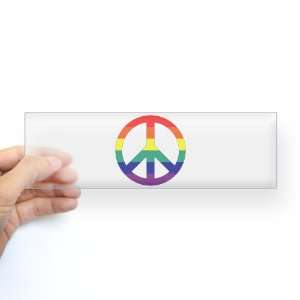  Bumper Sticker Clear Rainbow Peace Symbol Sign: Everything 