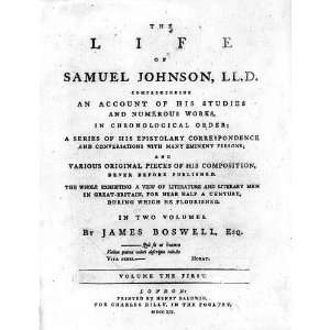   The Life of Samuel Johnson,Title page,1st edition,1741